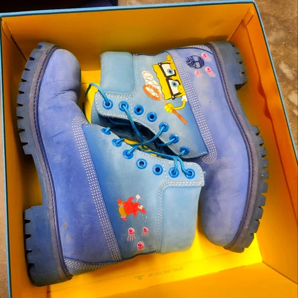 Timberland Bright Blue Nubuck Boots Spongebob Blue Timberland Premium 6 main image 2